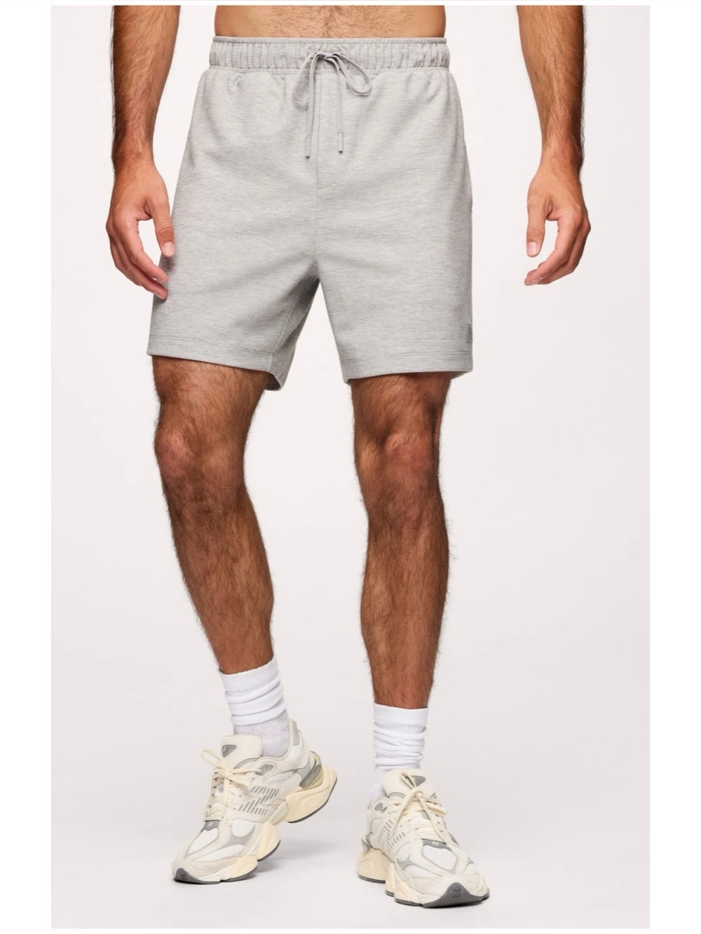Nuuds Men’s Sz S Gray Performance Waffle Knit Shorts Pull On Drawstring
